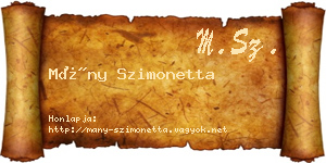 Mány Szimonetta névjegykártya
